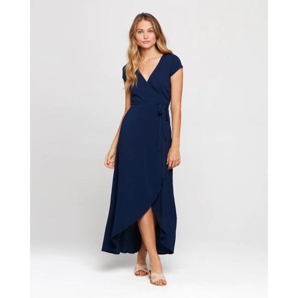 L*Space Goa Dress Wrap Maxi in Midnight Blue Size Small NWT - Picture 10 of 10